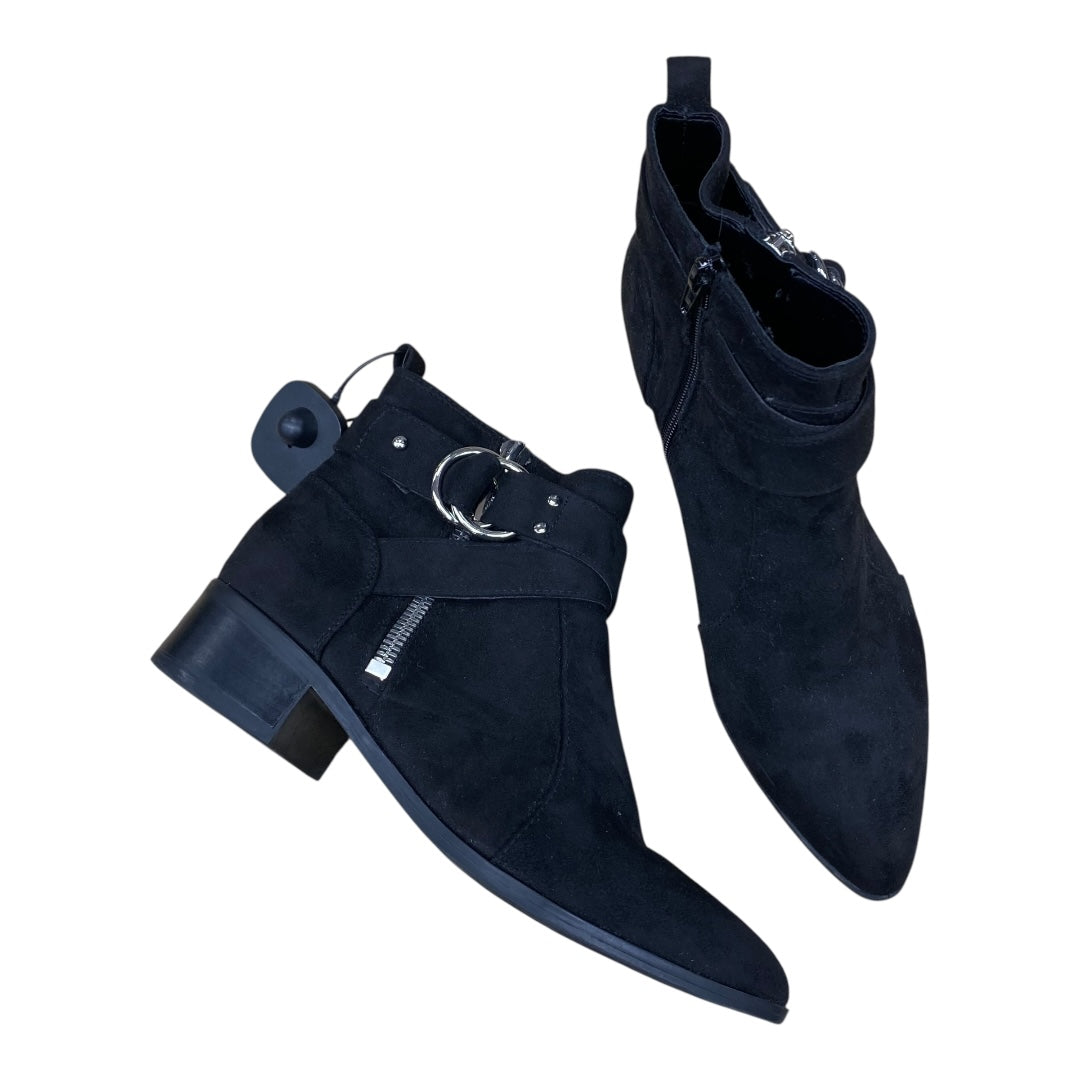 Boots Ankle Heels By Nine West In Black, Size:9