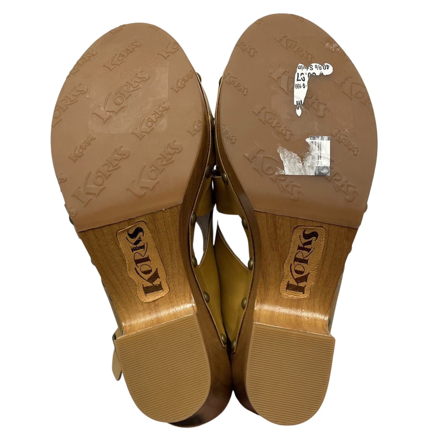 Sandals Heels Wedge By Italian Shoemakers In Bronze, Size: 6.5