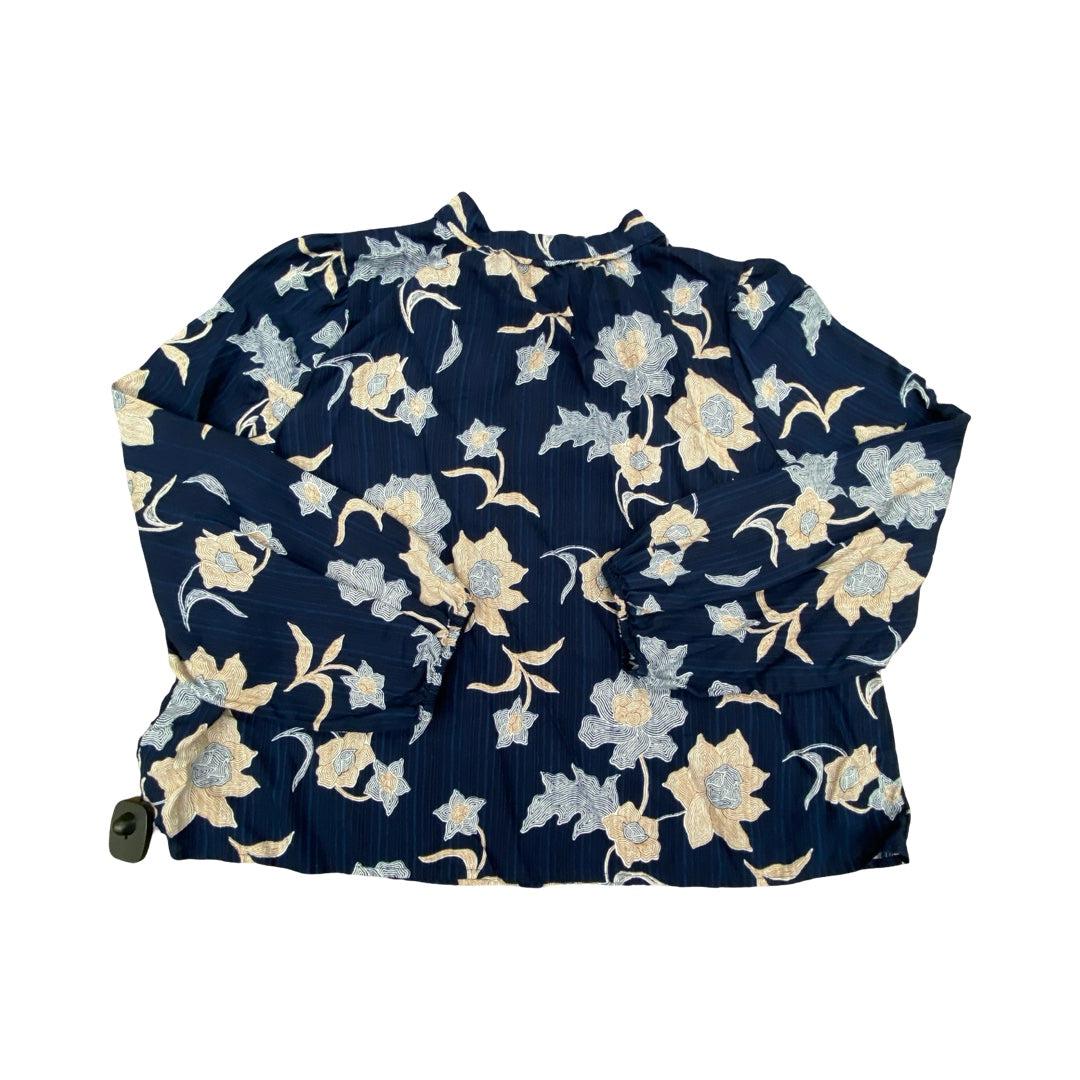 Top Ls By Loft In Blue & Brown, Size:L