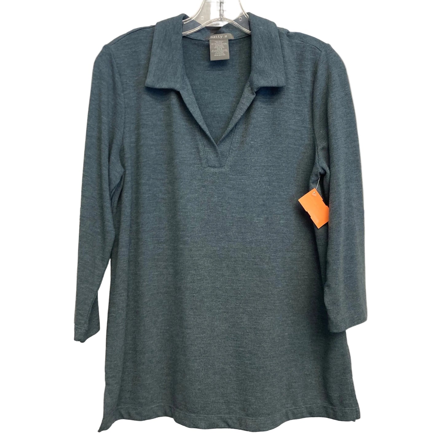 Top 3/4 Sleeve By Matty M In Teal, Size:M