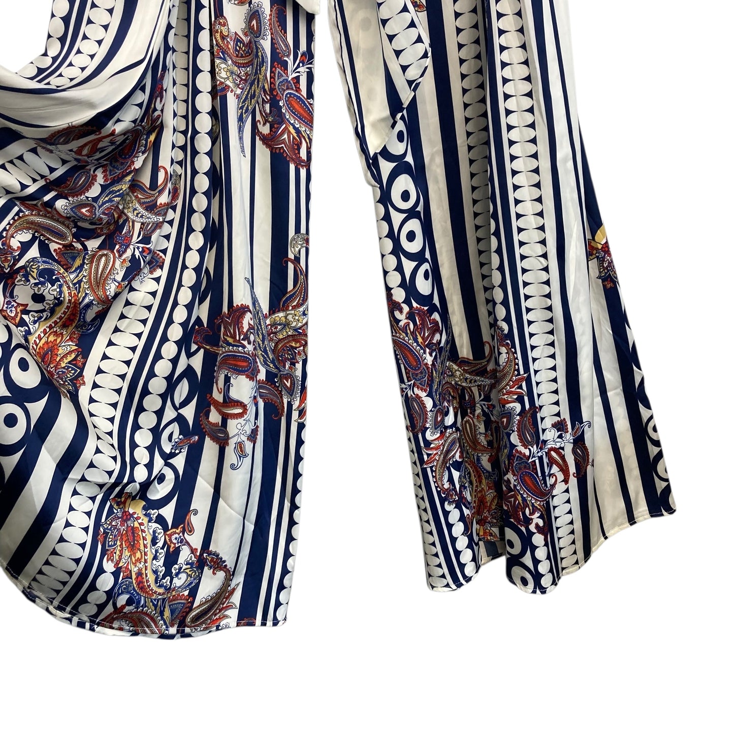 Pants Lounge By Gracia In Blue & White, Size:12