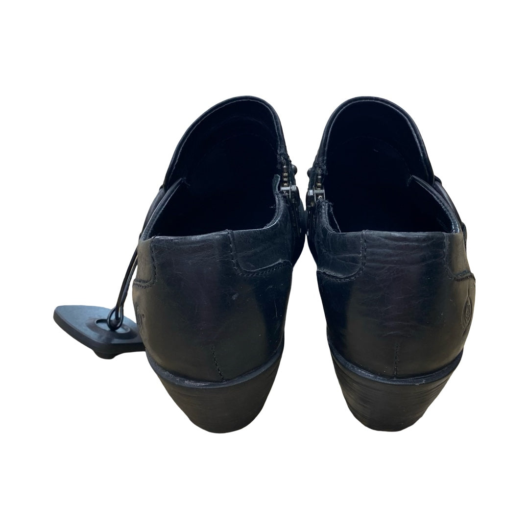 Boots Ankle Heels By Born In Black, Size:6.5
