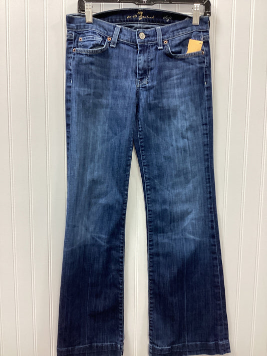 Jeans Boot Cut By Seven 7 In Blue Denim, Size:6