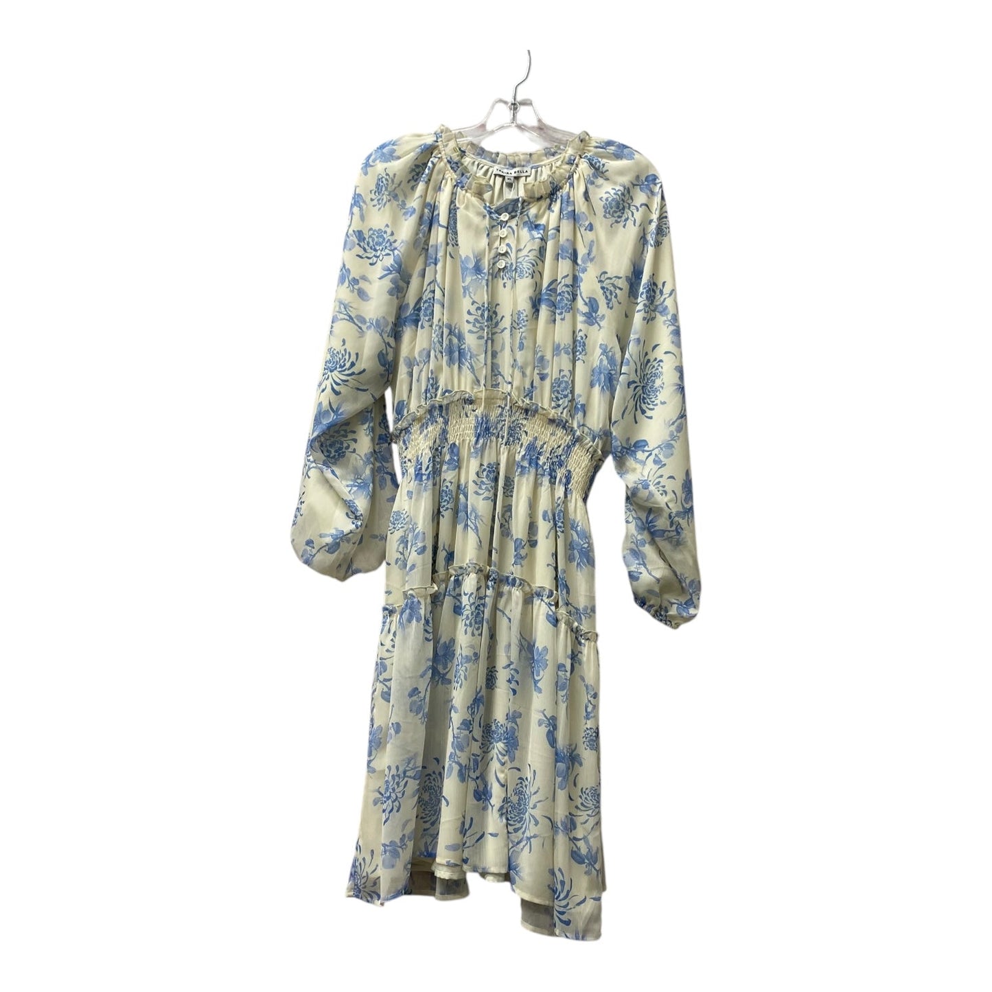 Dress Casual Midi By Yakira Bella  In Blue & White, Size:Xl