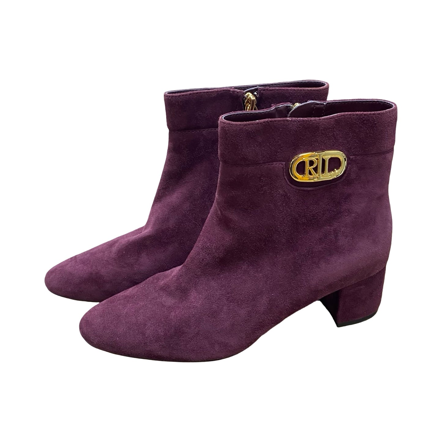Boots Ankle Heels By Ralph Lauren In Purple, Size:8