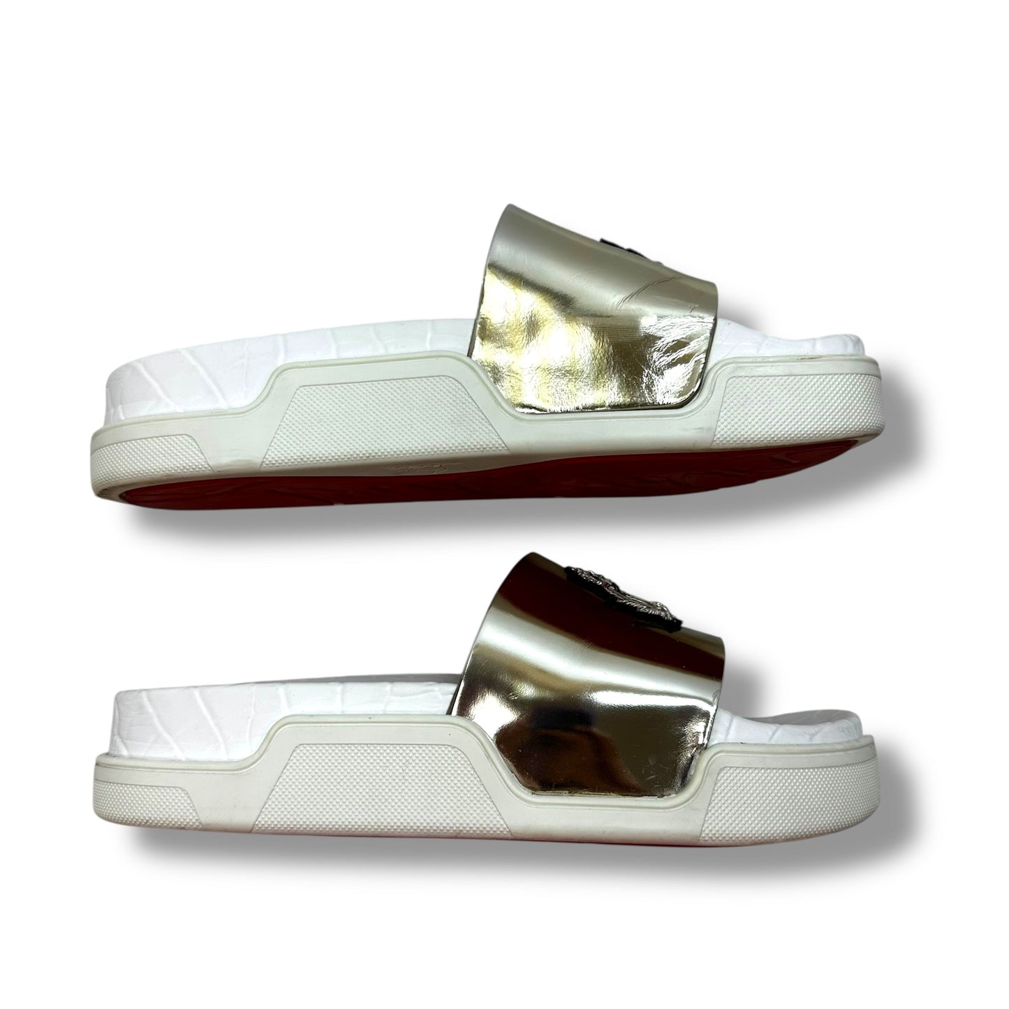Sandals Luxury Designer By Christian Louboutin In White, Size: 39.5