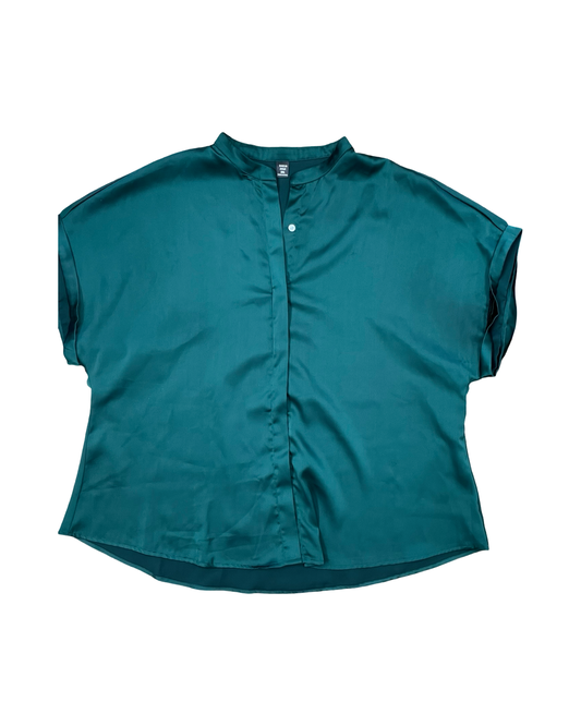 Blouse Ss By Shein In Green, Size:2X