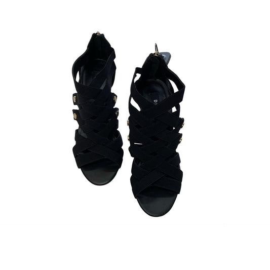 Sandals Heels Block By Dkny In Black, Size:7