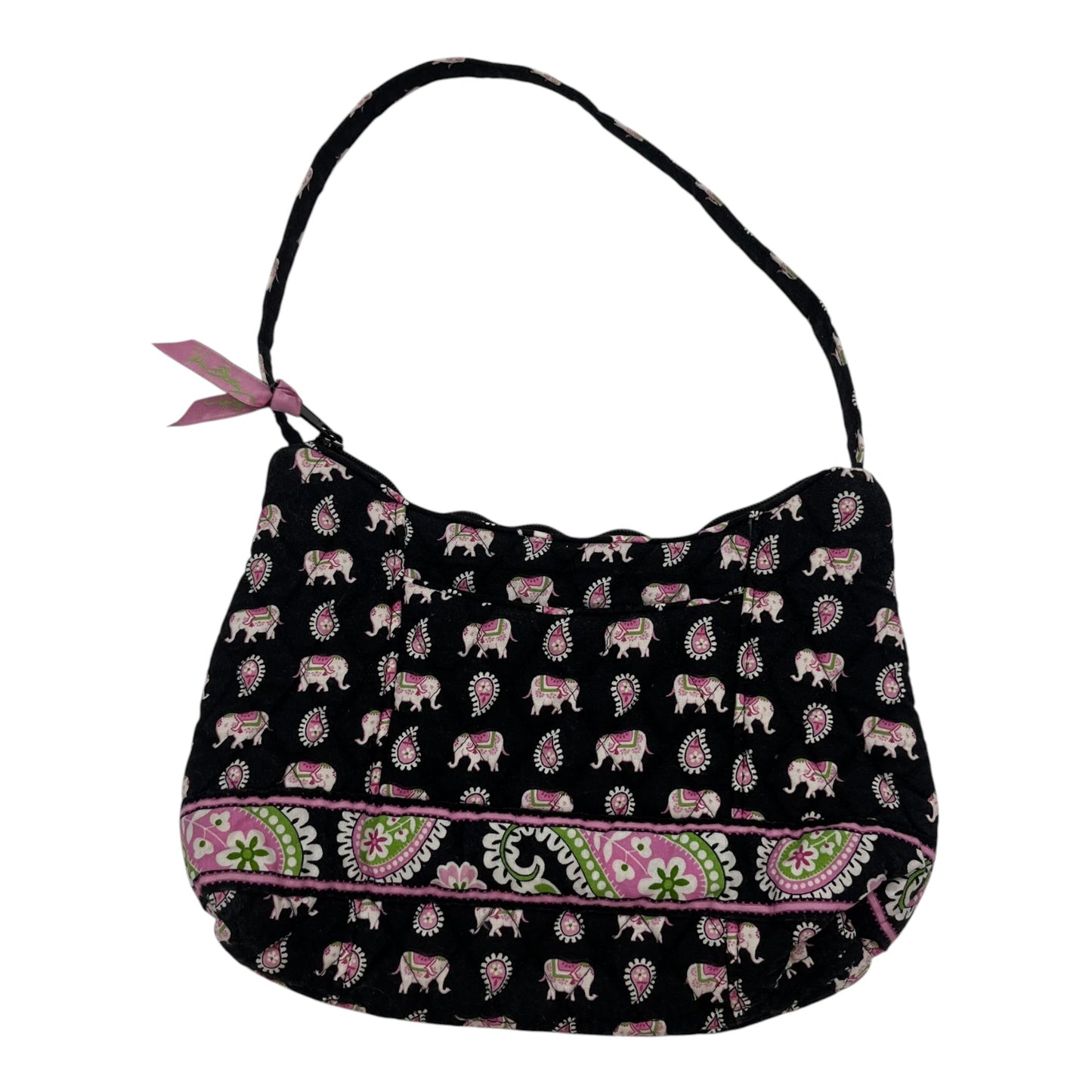 Handbag By Vera Bradley In Black & Pink, Size:Small