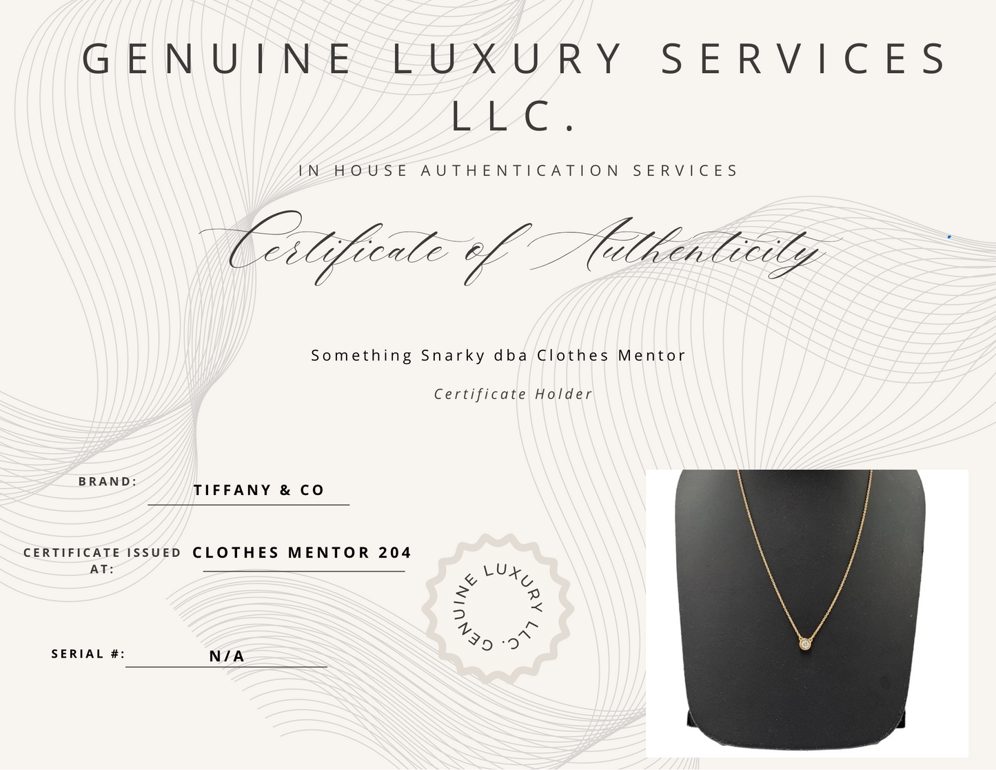 Tiffany & Company Elsa Peretti 18K w/ Diamond Luxury Necklace