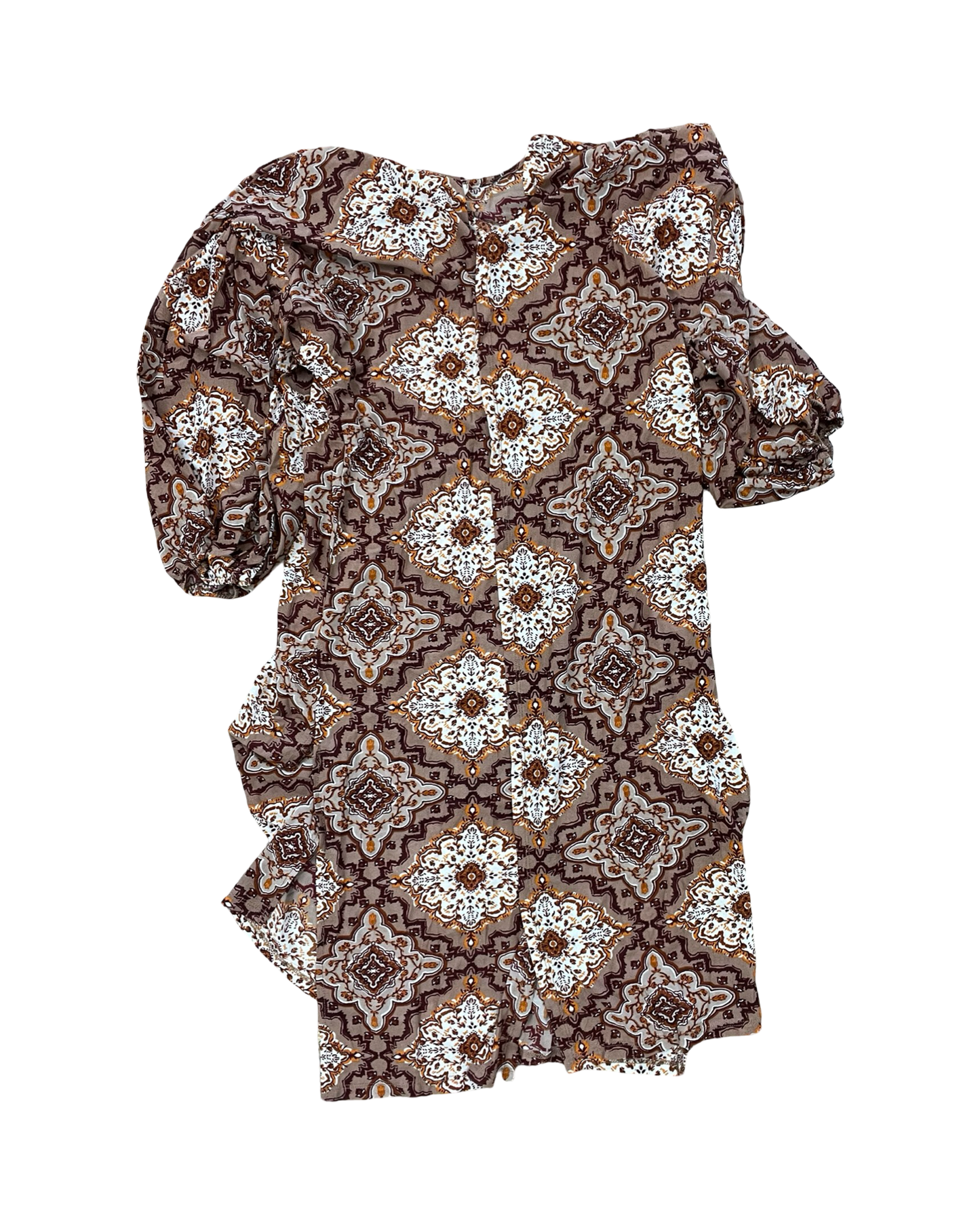 Cardigan By Clothes Mentor In Brown & Orange, Size:L