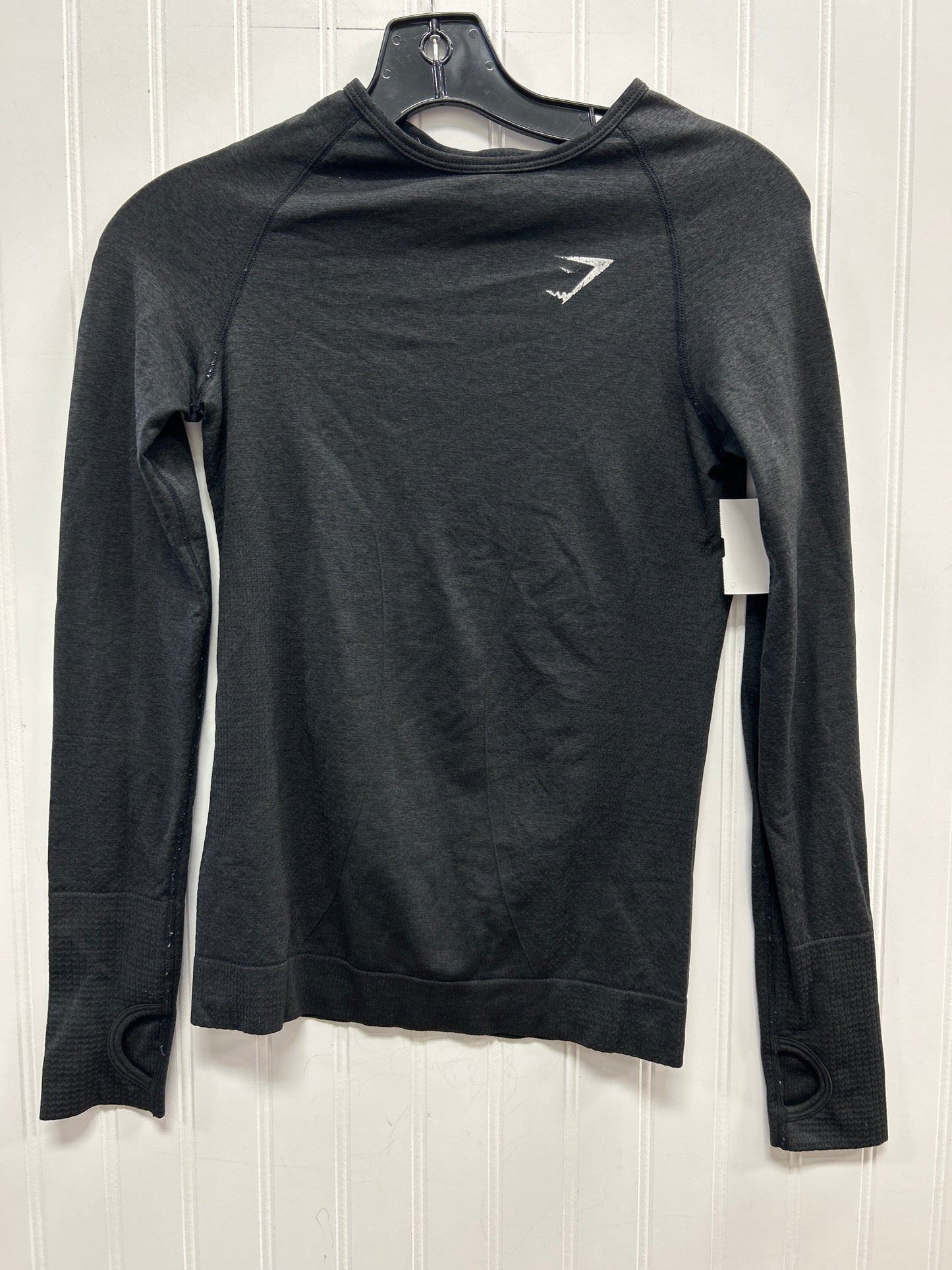 Athletic Top Ls Crewneck By Gym Shark In Black, Size:S