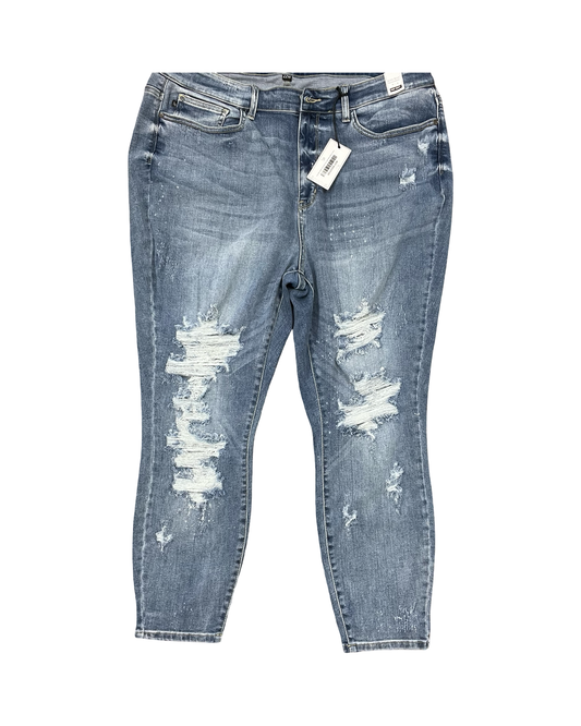 Jeans Skinny By Judy Blue In Blue Denim, Size:22