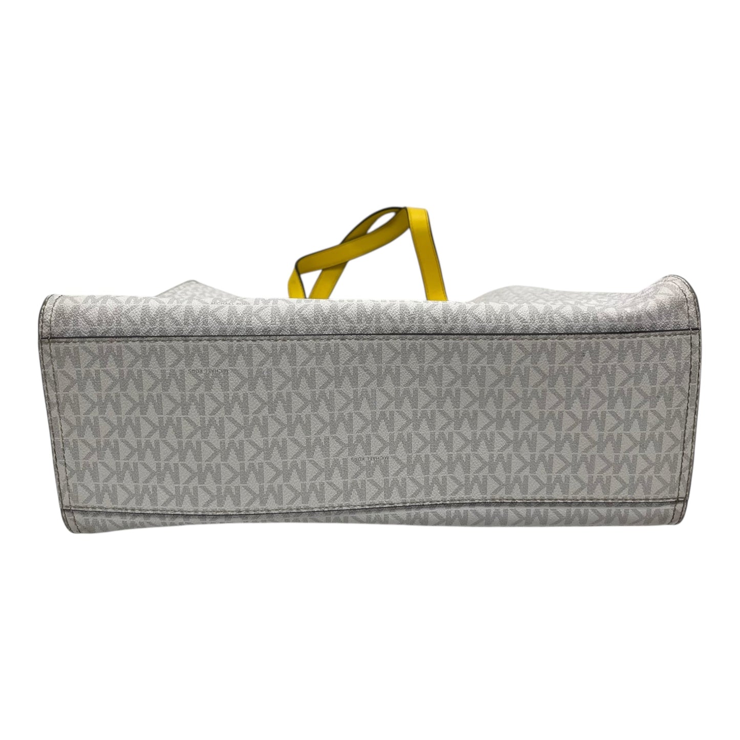 Handbag Designer By Michael Kors In White & Yellow, Size:Large