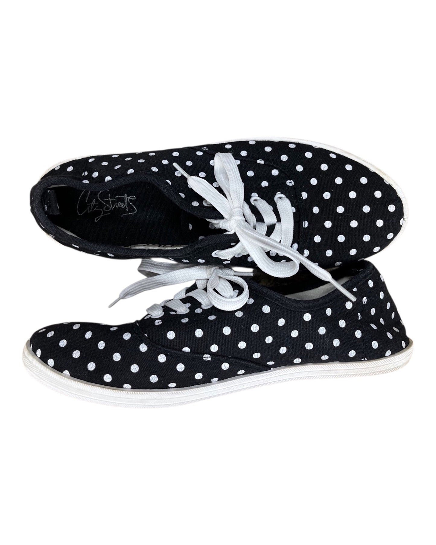 Shoes Sneakers By City Streets In Black & White, Size:9