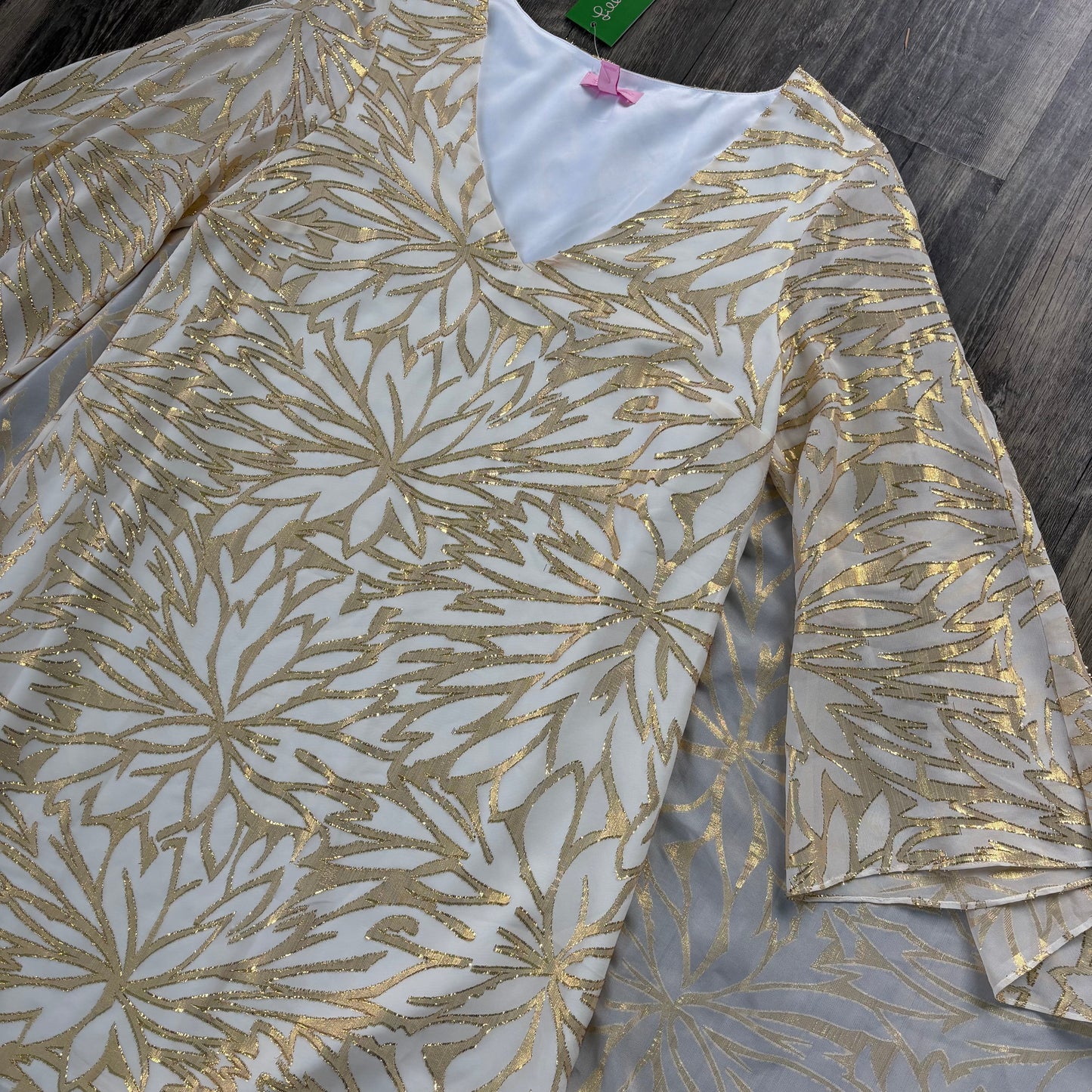 Tunic Designer By Lilly Pulitzer In Gold & White, Size: S