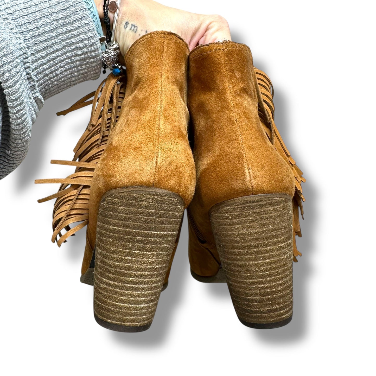 Boots Ankle Heels By Vince Camuto In Brown, Size: 10