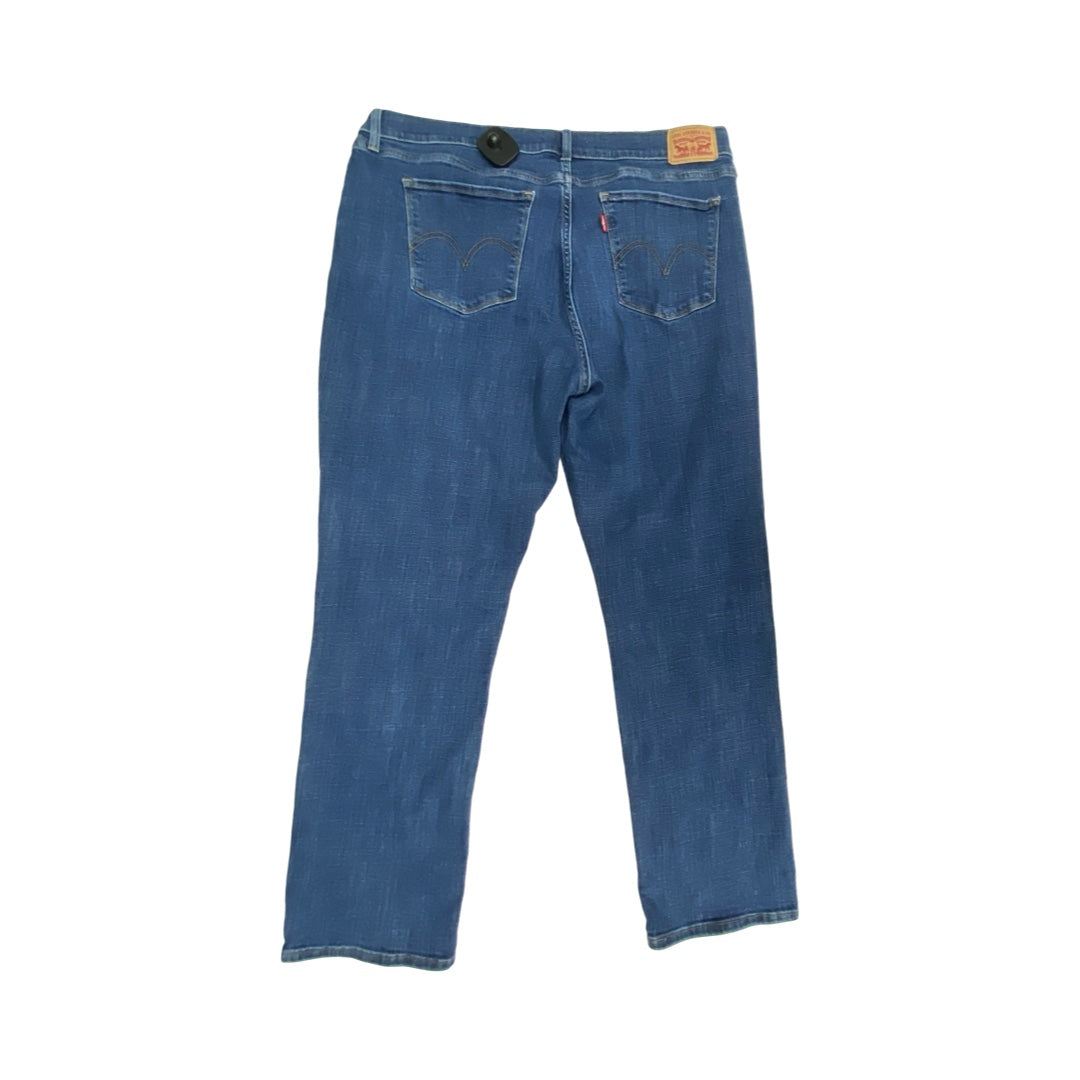 Jeans Straight By Levis In Blue Denim, Size:16