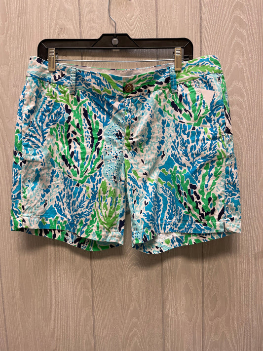 Shorts Designer By Lilly Pulitzer In Blue & Green, Size:10