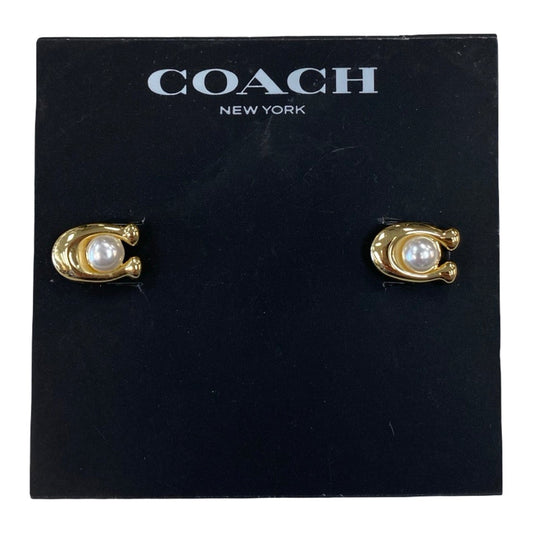 Earrings Designer By Coach In Gold
