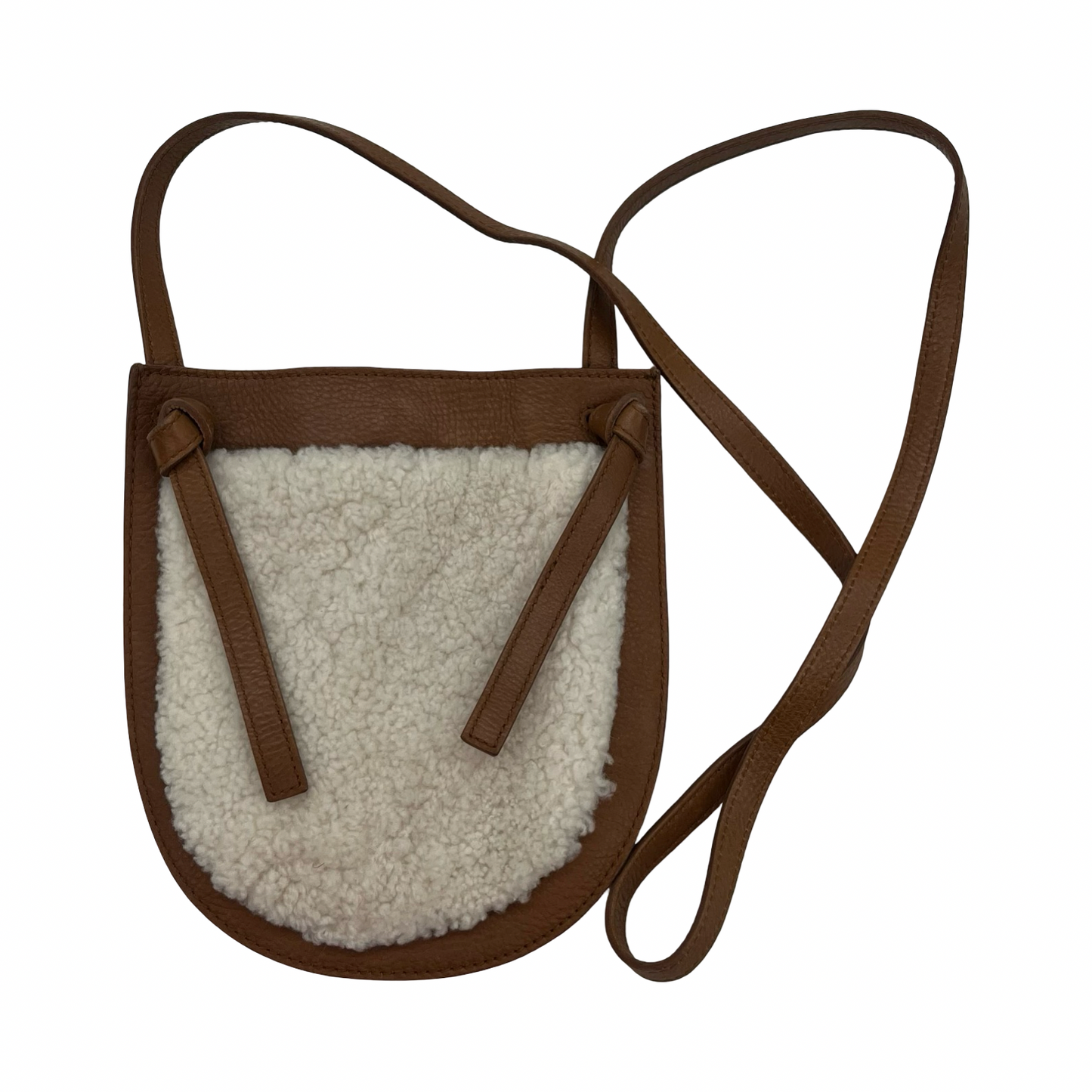Crossbody Leather By Madewell In Brown & Cream, Size:Small