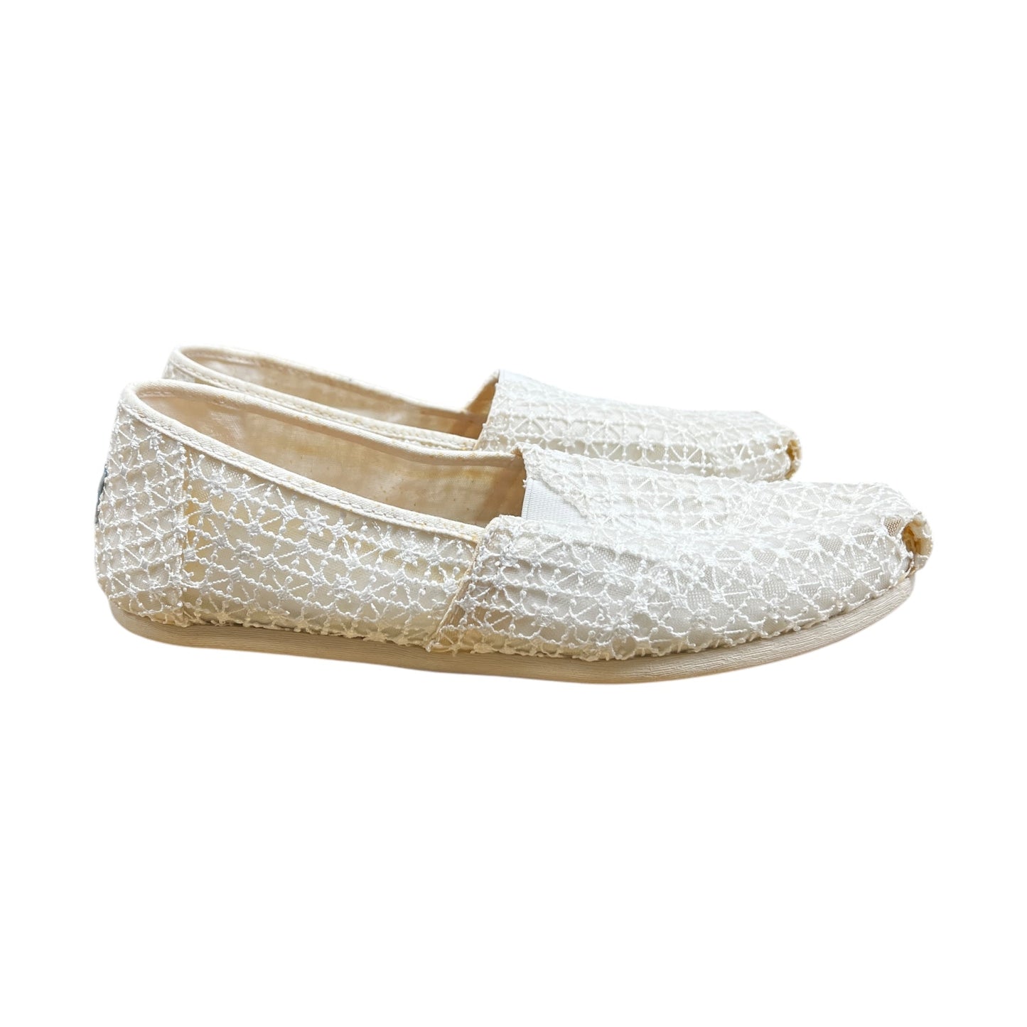 Shoes Flats By Toms In Ivory, Size:10