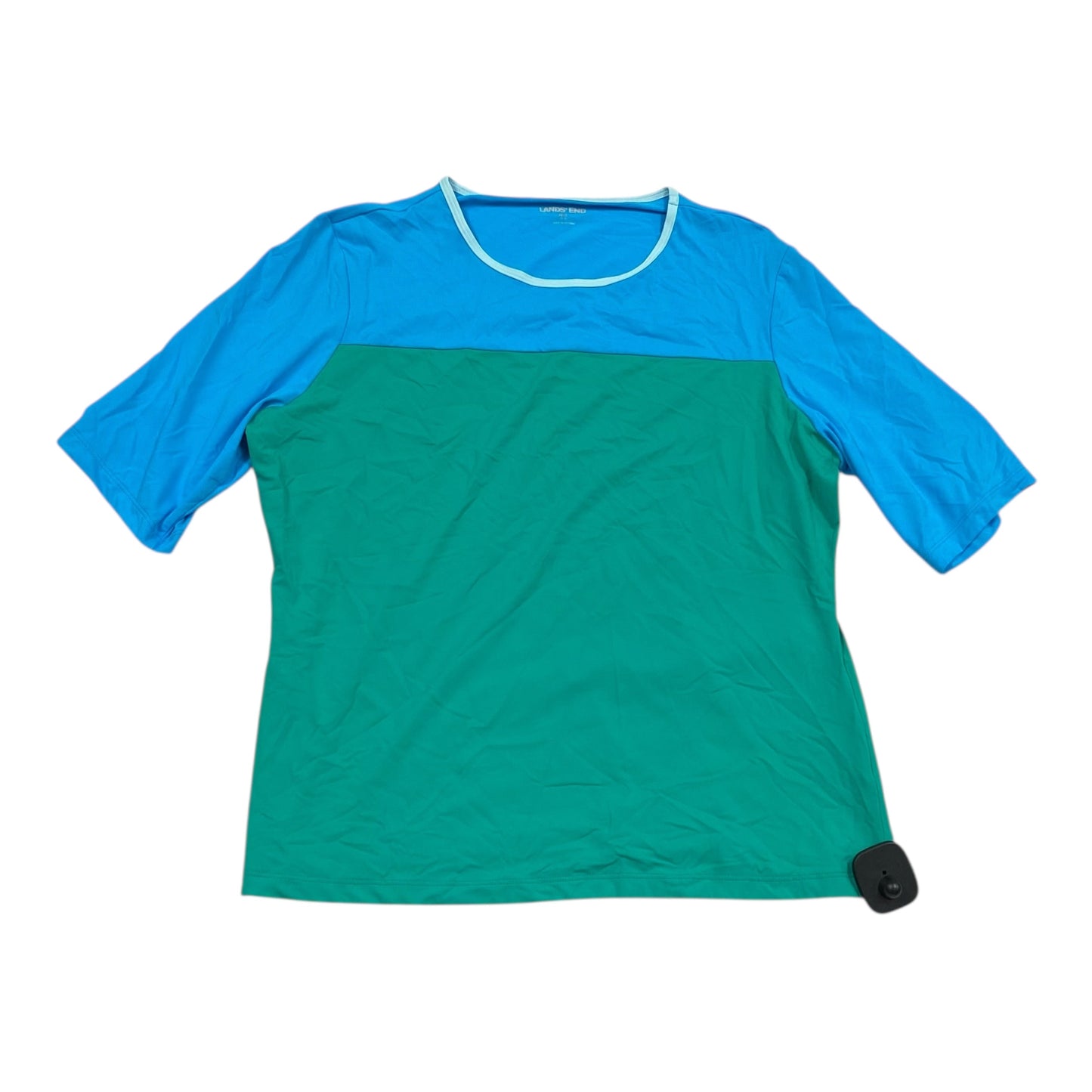 Athletic Top Ss By Lands End In Blue & Green, Size:M