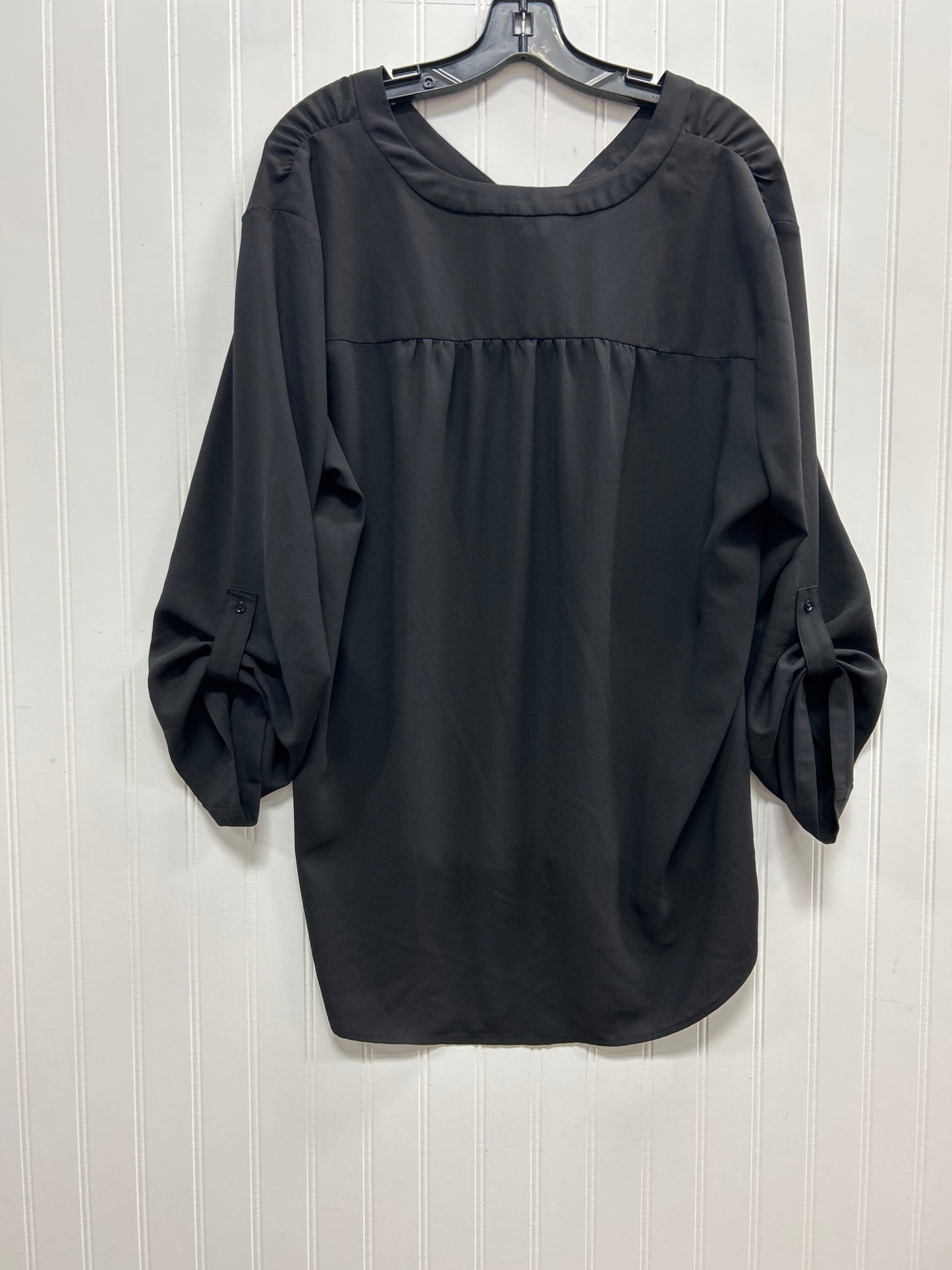 Top Ls By Anne Klein In Black, Size:Xl