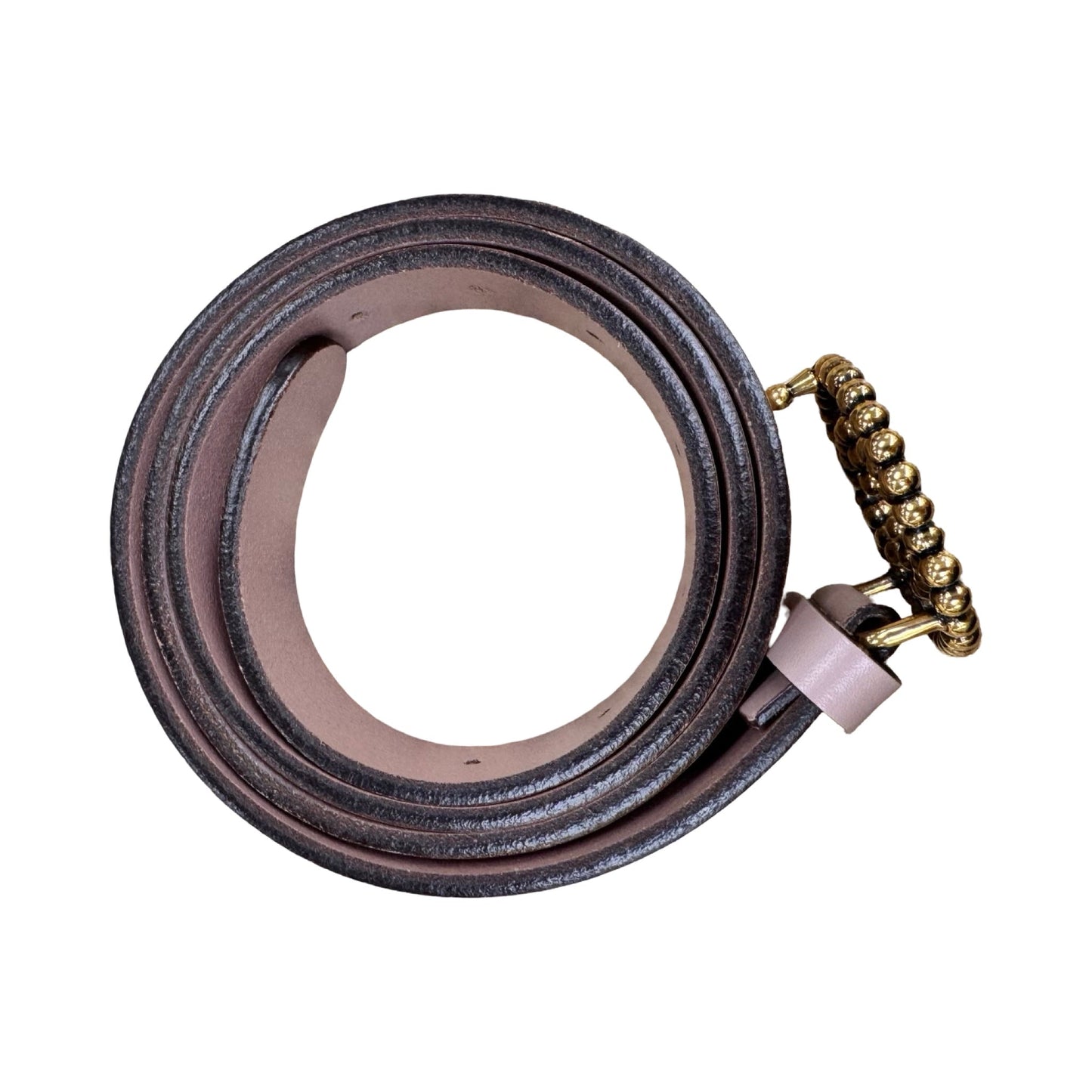 Belt Luxury Designer By Gucci In Gold & Pink, Size: 95