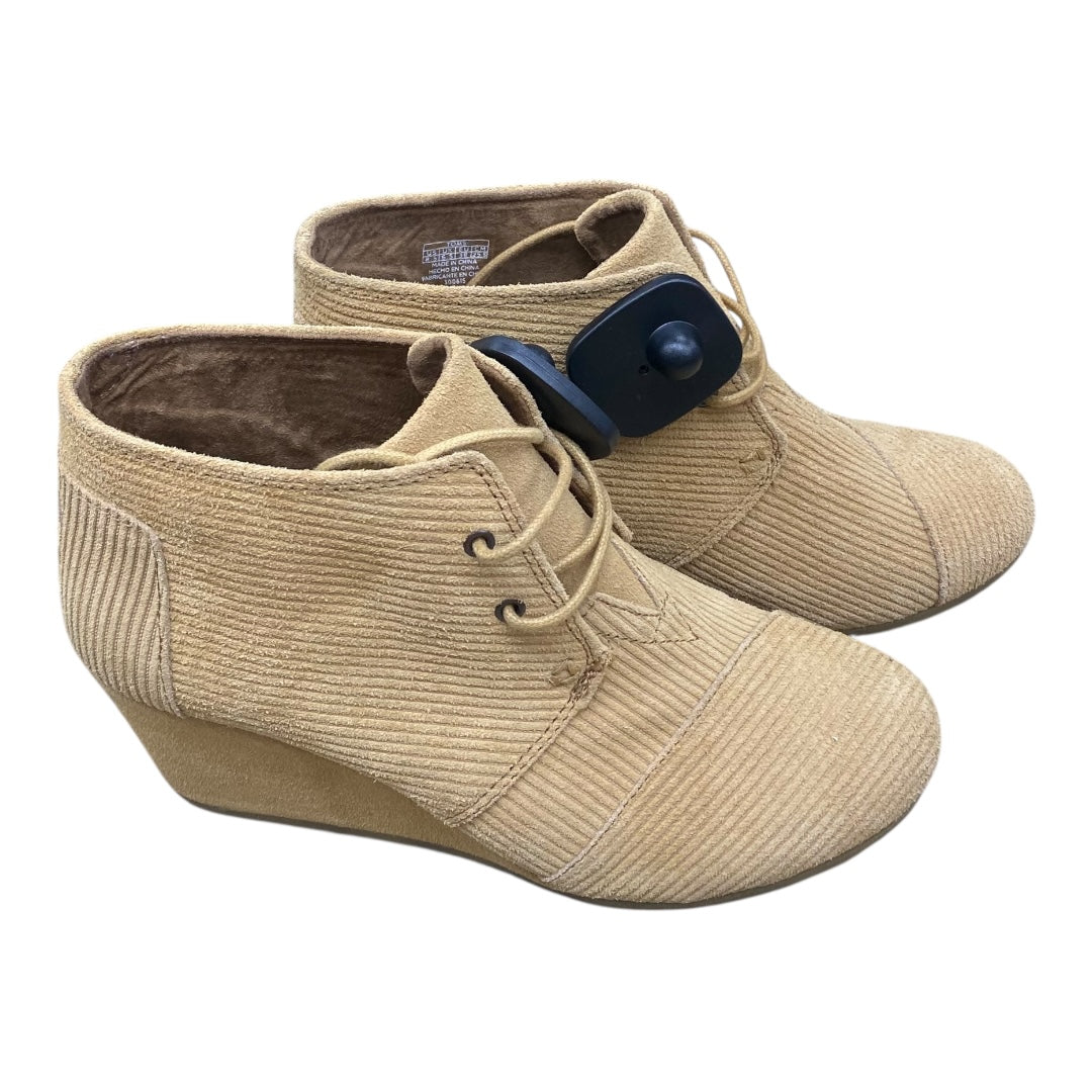 Boots Ankle Heels By Toms In Beige, Size:8.5