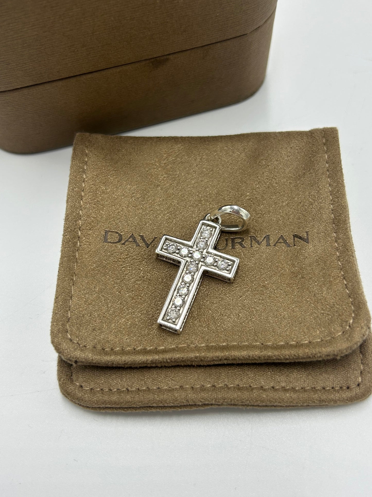 David Yurman Pave Diamond Cross Luxury Designer Pendant