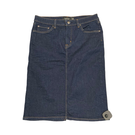 Skirt Midi By Lauren By Ralph Lauren In Blue Denim, Size:8