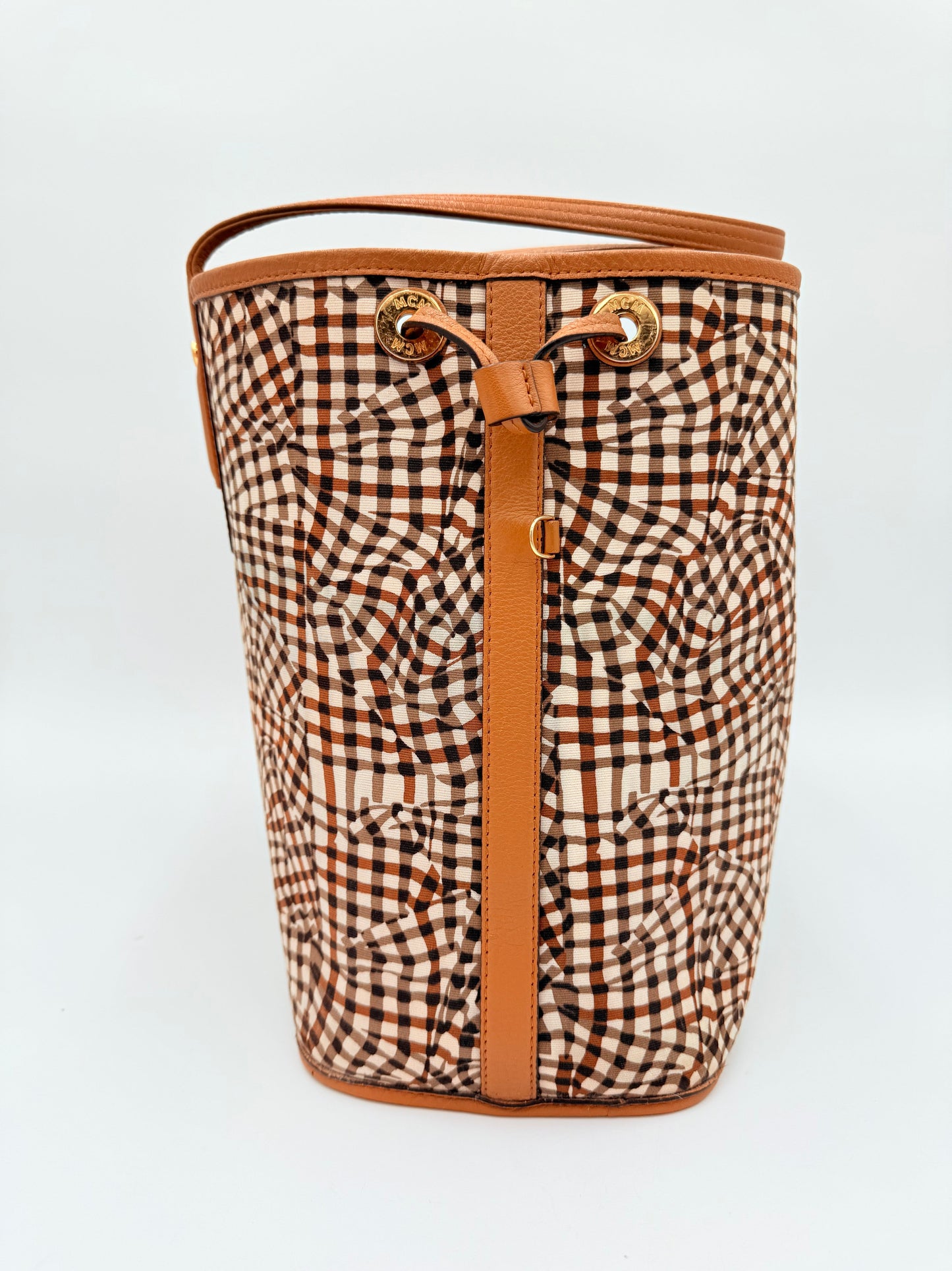 Tote Luxury Designer By Mcm In Tan, Size:Medium