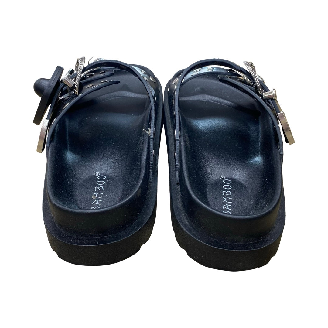 Sandals Flats By Bamboo In Black, Size:7