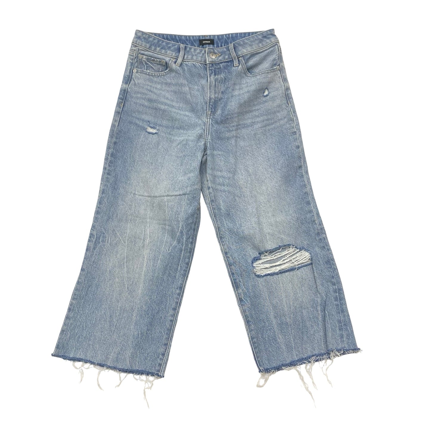 Jeans Wide Leg By Express In Blue Denim, Size:8