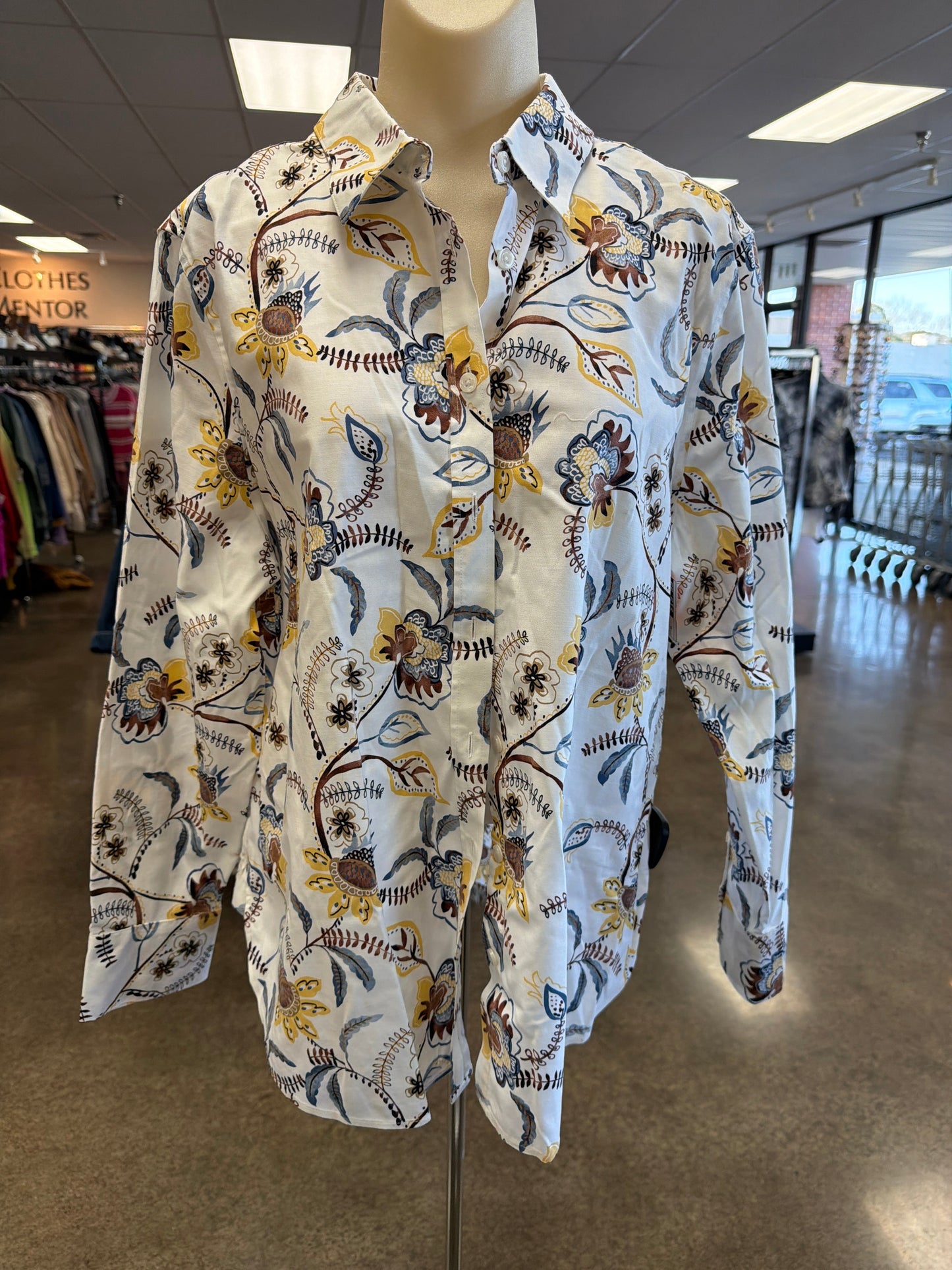 Top Ls By Chicos In Blue & Brown, Size:Xl