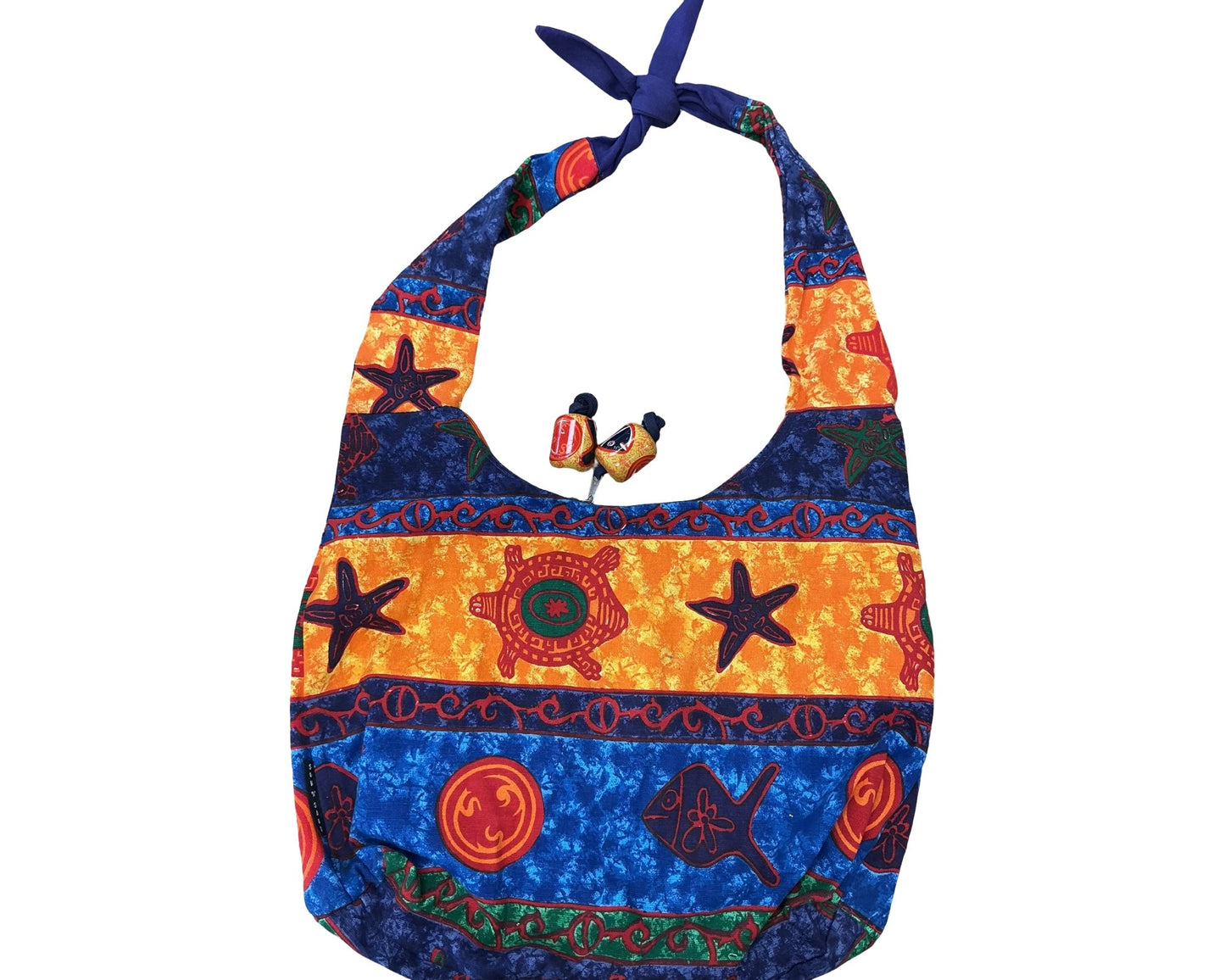 Tote By Clothes Mentor In Blue & Yellow, Size:Large
