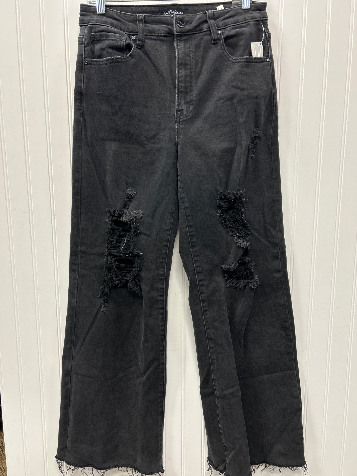 Jeans Wide Leg By Risen In Black Denim, Size:10