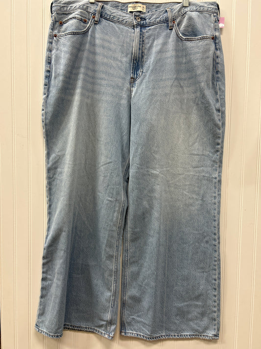 Jeans Wide Leg By Abercrombie And Fitch In Blue Denim, Size:14