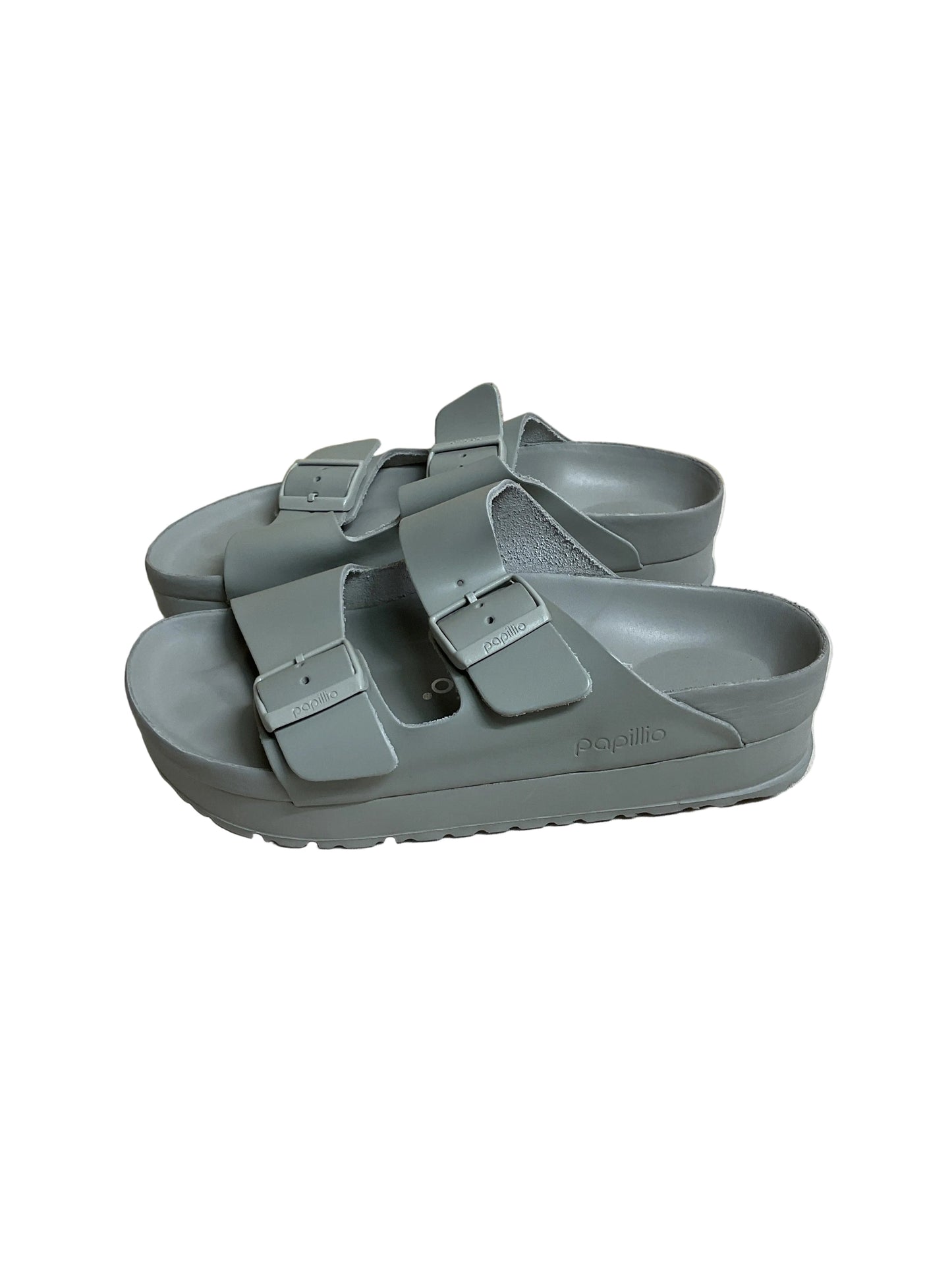 Sandals Flats By Birkenstock In Grey, Size:6.5
