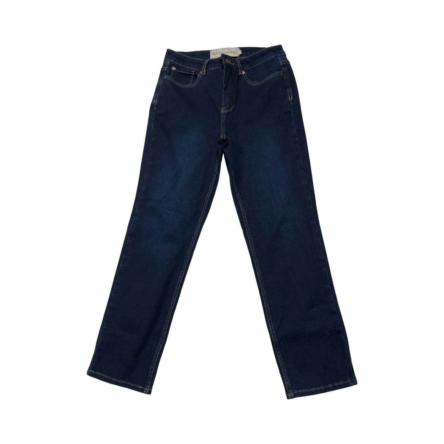 Jeans Straight By Soft Surroundings In Blue Denim, Size:4P