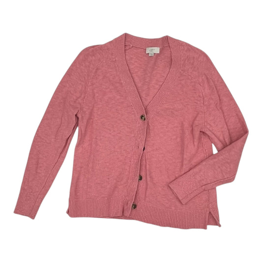 Sweater Cardigan By Loft In Pink, Size:M