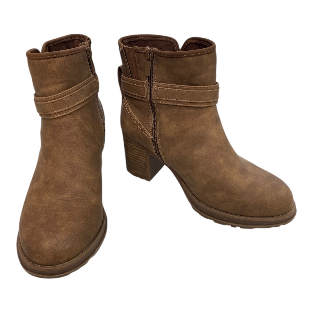 Boots Ankle Heels By Torrid In Brown, Size:8