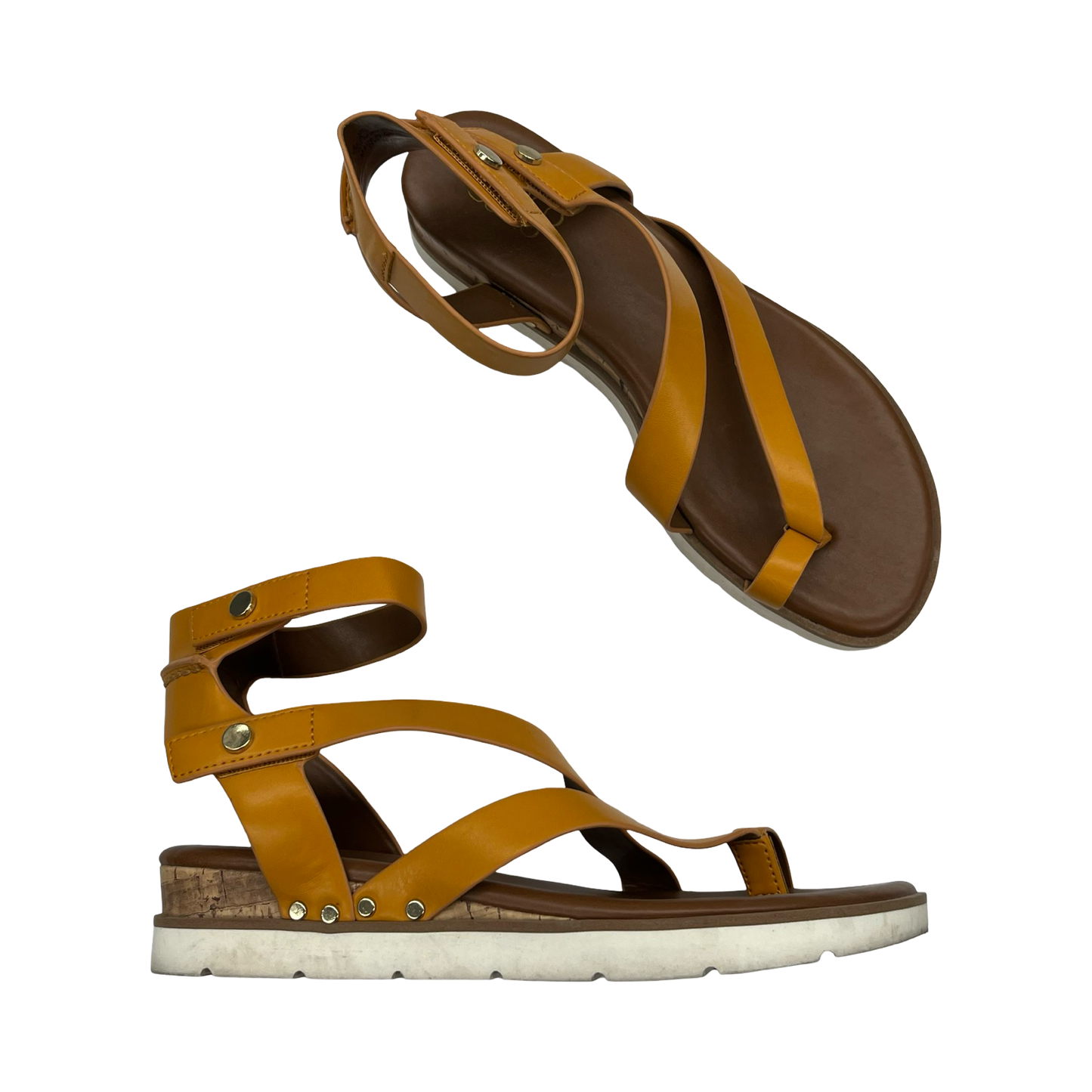 Sandals Flats By Franco Sarto In Yellow, Size:8.5