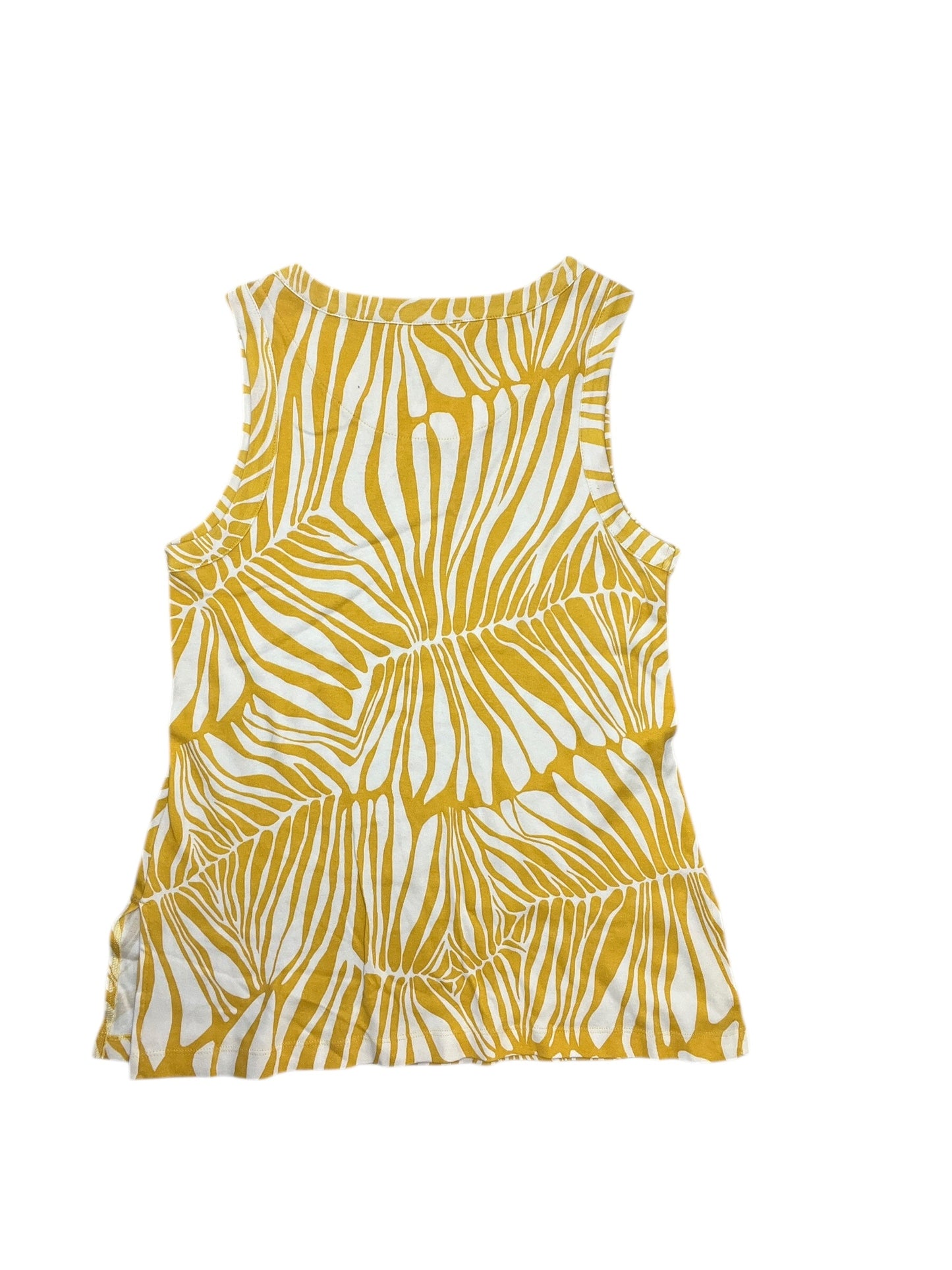 Tank Top By Chicos In White & Yellow, Size:M