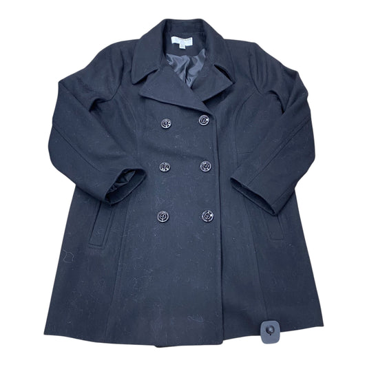 Coat Peacoat By Anne Klein In Black, Size:Xl