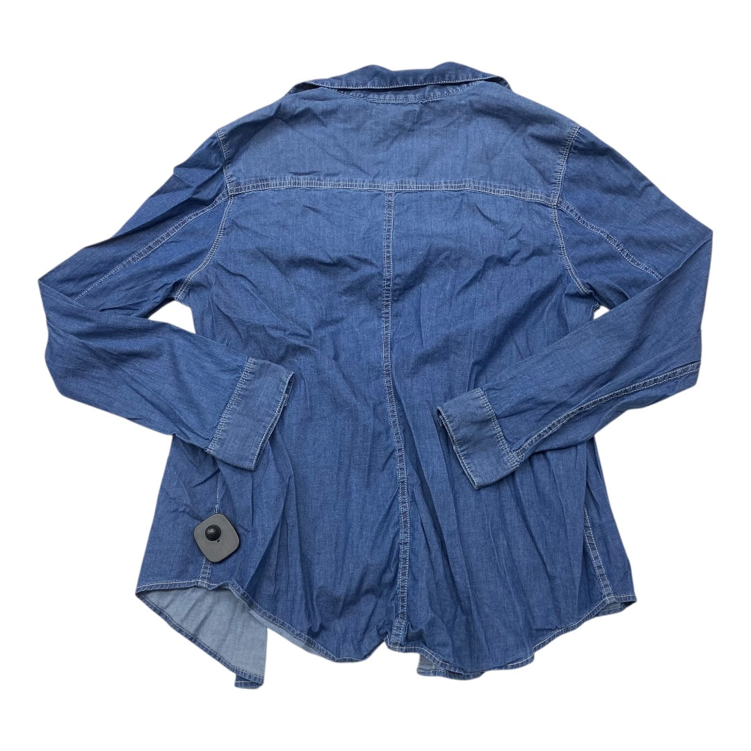 Jacket Denim By Calvin Klein In Blue Denim, Size:Xl