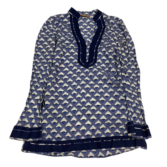 Top Ls Designer By Tory Burch In Blue & White, Size:Xs