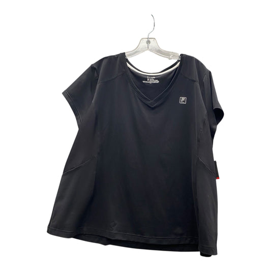 Athletic Top Ss By Fila In Black, Size:3X