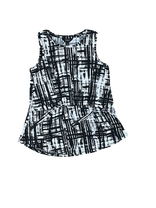 Top Sleeveless By Simply Vera In Black & White, Size:S